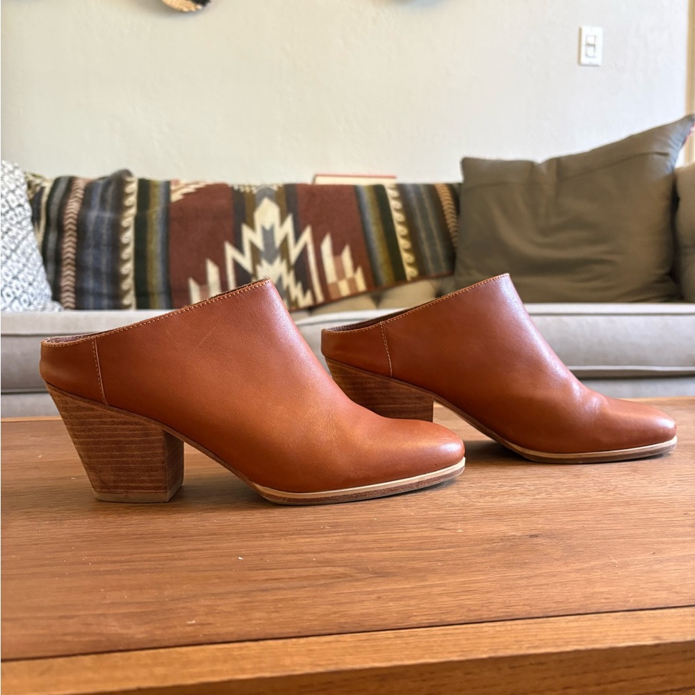 Rachel Comey Cognac Tan Leather Slip On Mule Flat — Designer